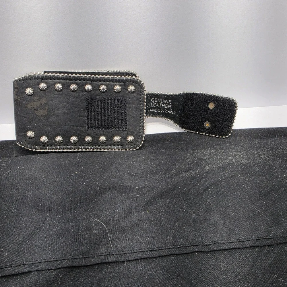 Montana West Black Leather Cell Phone Holster Western Studded Rhinestone Clip